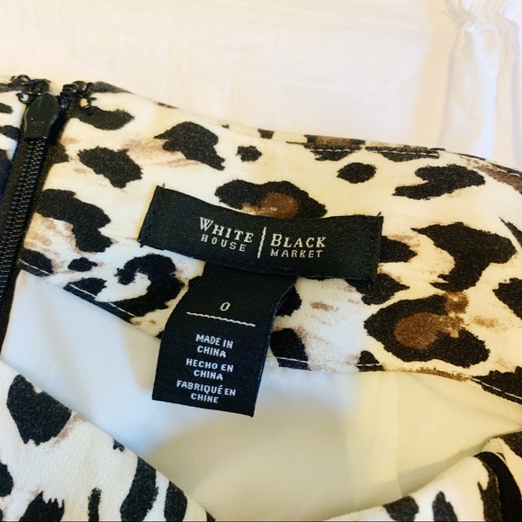 WHBM Leopard Print Pencil Skirt - Size 0 - Picture 3 of 7